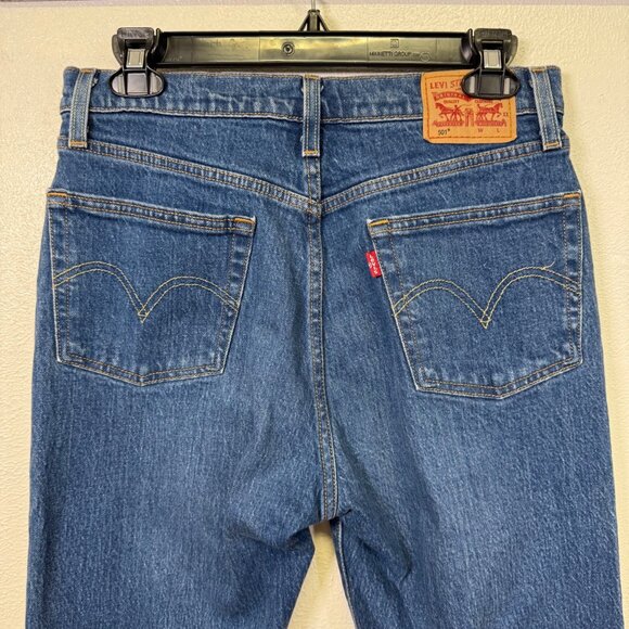 Levis Womens 501 Jeans Button-Fly Jeans Sz 28 Medium Wash Straight High Rise - Picture 7 of 14